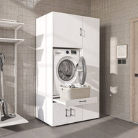 Roomart Waschmaschinenschrank SERIE 3 112 cm, Weiß, 205 cm hoch