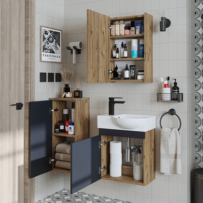 Badmöbelset • PUNTO • Unterschrank mit Waschbecken • Badezimmer Möbel • Gäste WC
