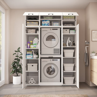 Roomart Waschmaschinenschrank DORA-I 160 cm, Weiß, 230 cm hoch, Bild 4