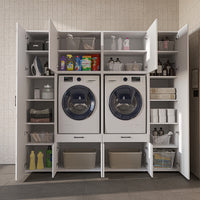 Roomart Waschmaschinenschrank SERIE 3 224 cm, Weiß, 205 cm hoch