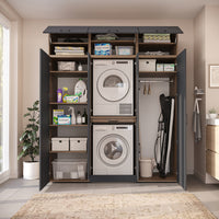 Roomart Waschmaschinenschrank DORA-I 190 cm, Anthrazit Eiche, 230 cm hoch, Bild 4