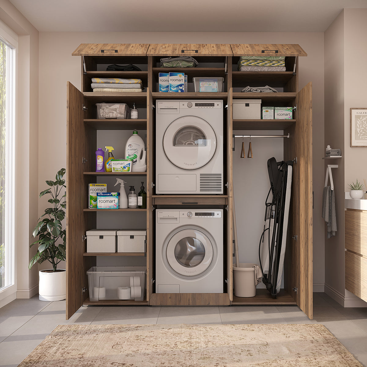 Roomart Waschmaschinenschrank DORA-I 190 cm, Eiche, 230 cm hoch, Bild 4