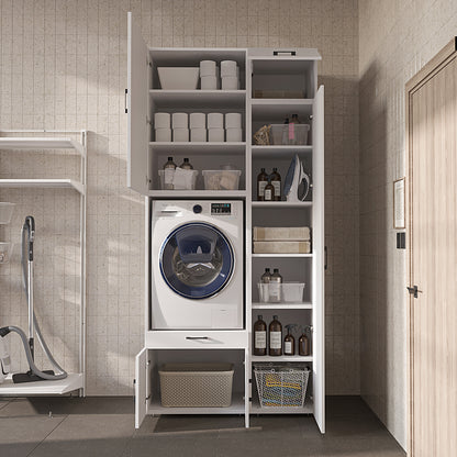 Roomart Waschmaschinenschrank SERIE 3 112 cm, Weiß, 240 cm hoch