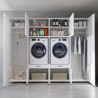 Roomart Waschmaschinenschrank SERIE 3 254 cm, Weiß, 205 cm hoch