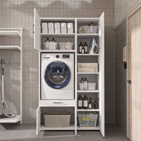 Roomart Waschmaschinenschrank SERIE 3 112 cm, Weiß, 205 cm hoch
