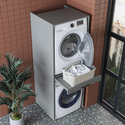 Roomart Waschmaschinenschrank DUO-I, 67 cm, für Waschmaschine und Trockner