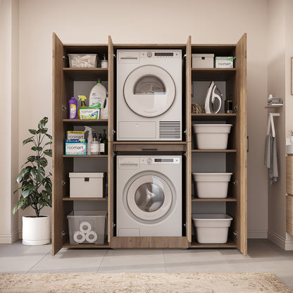 Roomart Waschmaschinenschrank DORA-I 160 cm, Eiche, 186 cm hoch, Bild 4