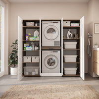 Roomart Waschmaschinenschrank DORA-I 190 cm, Weiß Eiche, 186 cm hoch, Bild 4