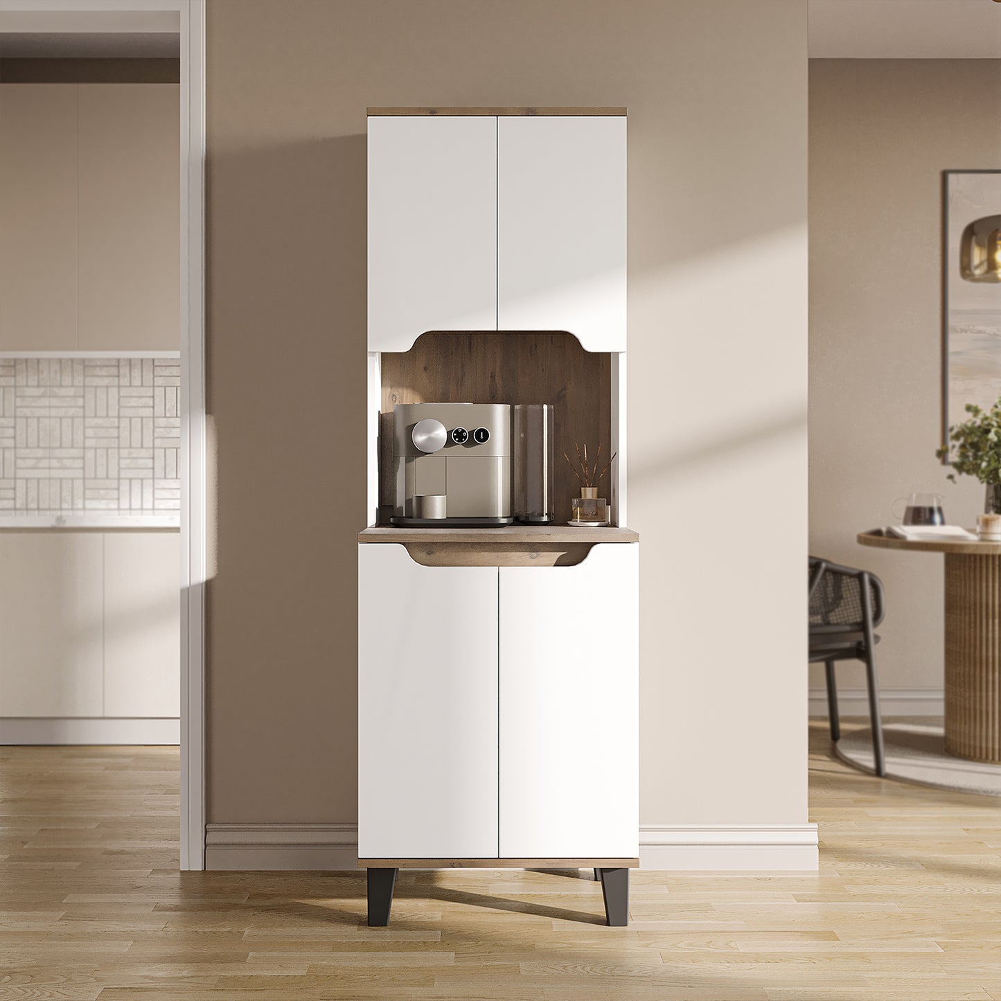 Roomart Küchenschrank DEFNE, 182 cm, mit offener Nische für Kaffeemaschine, in 5 Farben