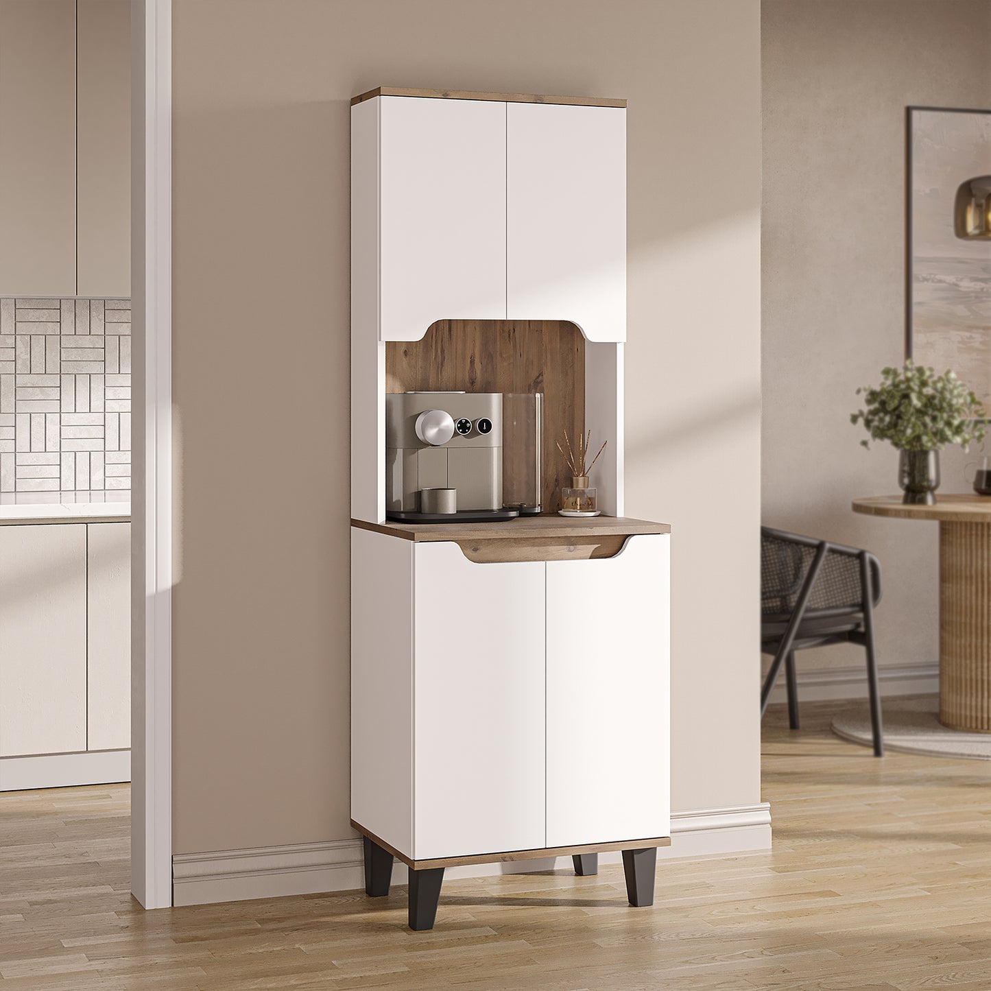 Roomart Küchenschrank DEFNE, 182 cm, mit offener Nische für Kaffeemaschine, in 5 Farben
