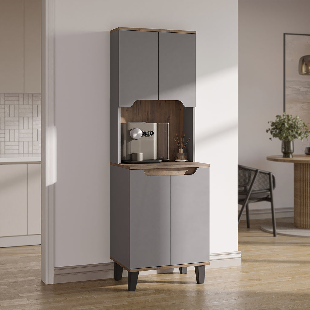 Roomart Küchenschrank DEFNE, 182 cm, mit offener Nische für Kaffeemaschine, in 5 Farben