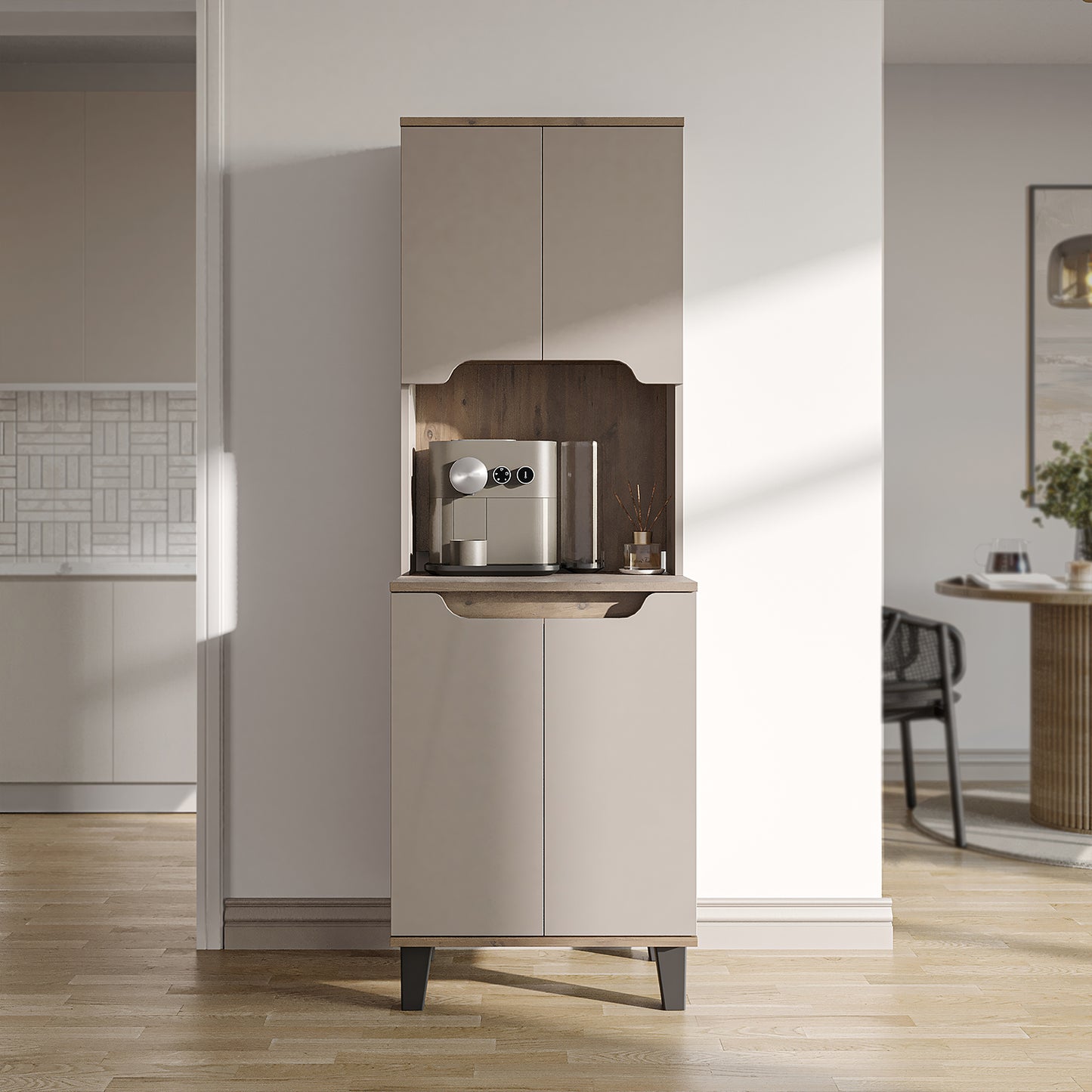 Roomart Küchenschrank DEFNE, 182 cm, mit offener Nische für Kaffeemaschine, in 5 Farben
