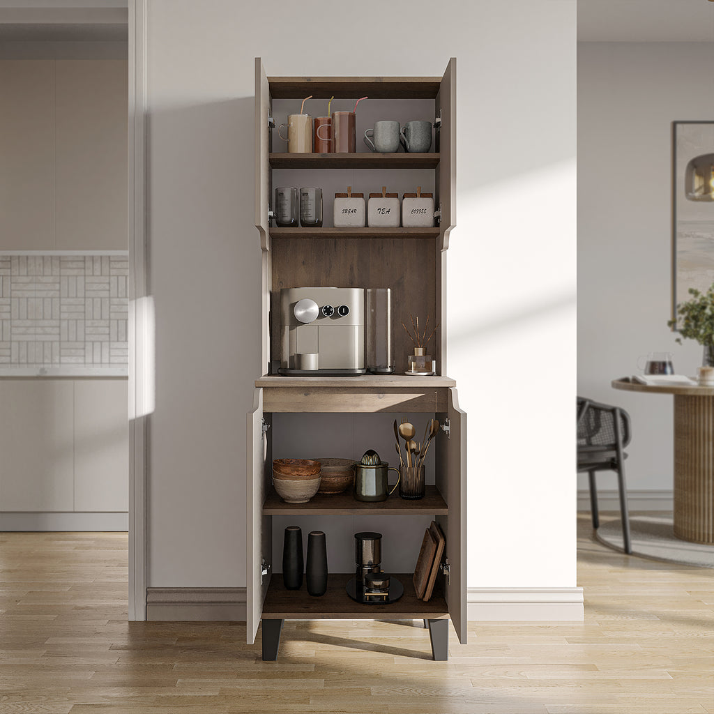 Roomart Küchenschrank DEFNE, 182 cm, mit offener Nische für Kaffeemaschine, in 5 Farben