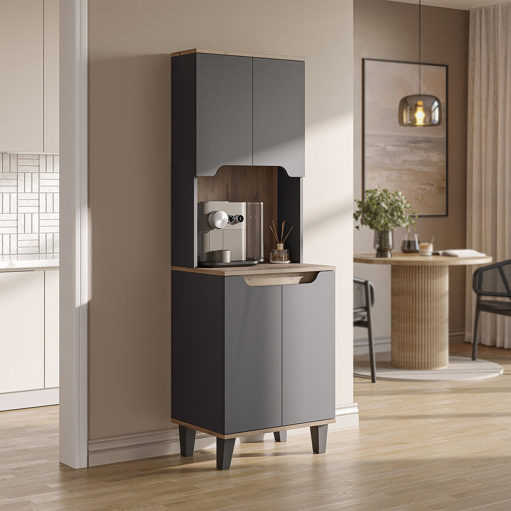 Roomart Küchenschrank DEFNE, 182 cm, mit offener Nische für Kaffeemaschine, in 5 Farben