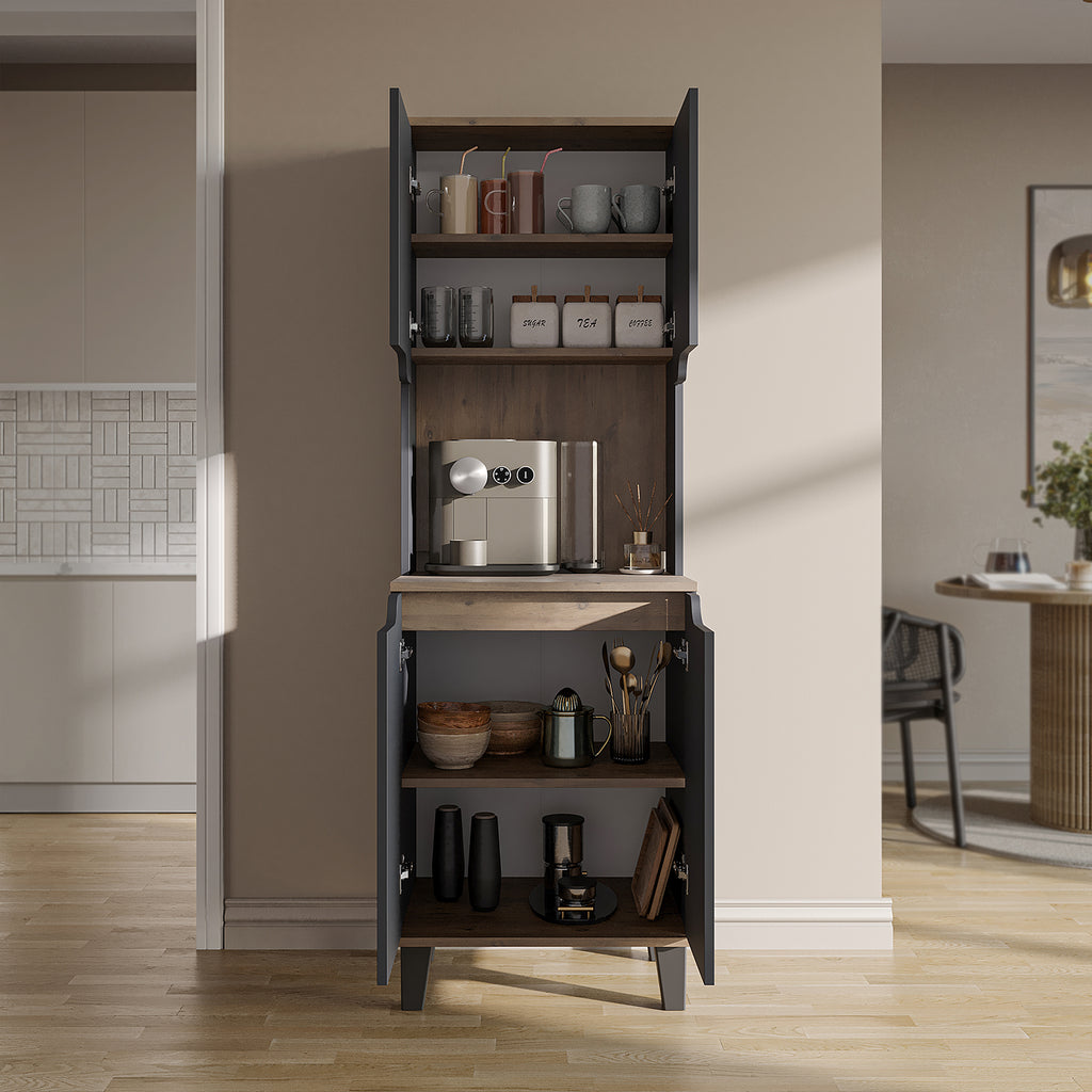 Roomart Küchenschrank DEFNE, 182 cm, mit offener Nische für Kaffeemaschine, in 5 Farben