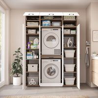 Roomart Waschmaschinenschrank DORA-I 160 cm, Weiß Eiche, 230 cm hoch, Bild 5