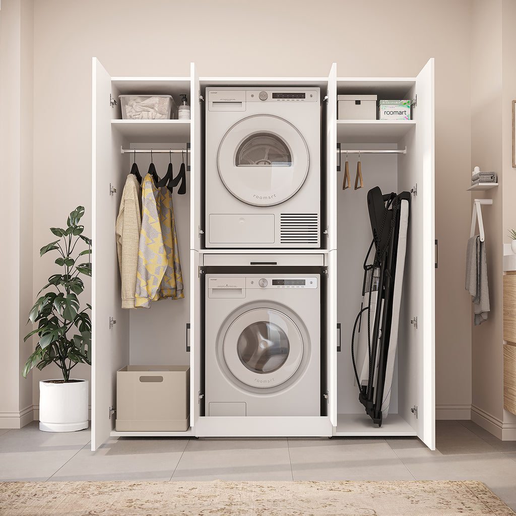 Roomart Waschmaschinenschrank DORA-I 160 cm, Weiß, 186 cm hoch, Bild 5