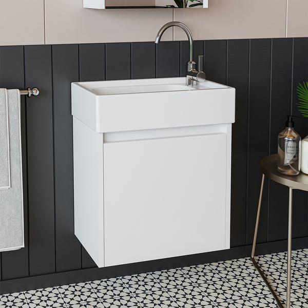 Roomart MINI Waschbecken mit Unterschrank 50 cm – Gäste-WC Badmöbel Set – Platzsparend – in 5 Farben