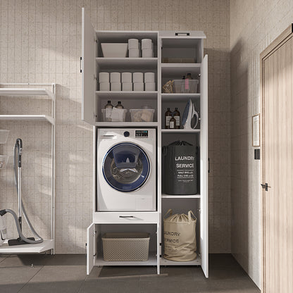 Roomart Waschmaschinenschrank SERIE 3 112 cm, Weiß, 240 cm hoch