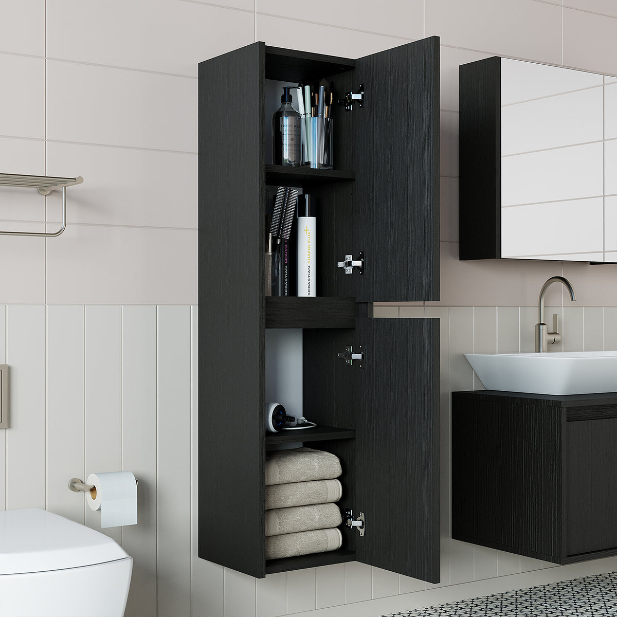 Badezimmer Hochschrank 35 cm, hängend