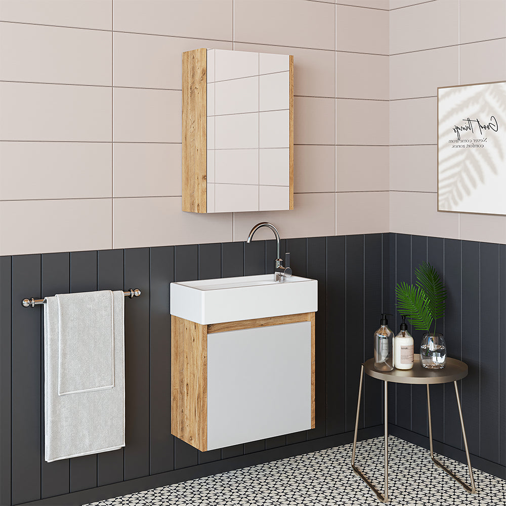 Badmöbelset • 50cm • Unterschrank mit Waschbecken • Badezimmer Möbel • Gäste WC