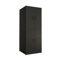 Roomart Waschmaschinenschrank SERIE DORA-I-  Waschmaschinen- & Trocknerschrank mit Türen & Ausziehbrett – Waschküchenschrank für Waschmaschine & Trockner – in 5 Farben • Weiß • Weiß-Eiche • Anthrazit-Eiche • Eiche • Schwarz-Eiche