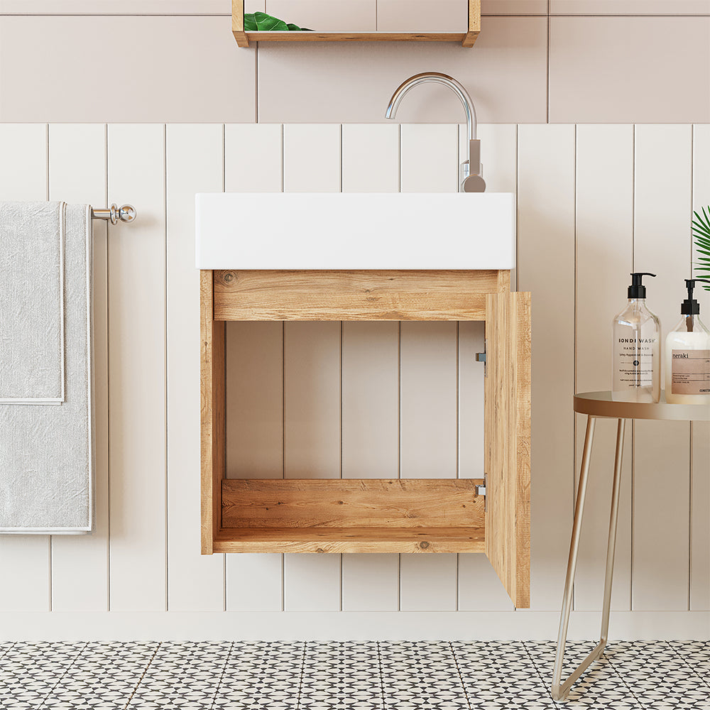 Roomart, MINI Unterschrank mit Waschbecken 50cm Gäste WC Badezimmer Möbel in 5 Farben - badmöbel, set, abfluss, waschbecken, bad, möbel, badezimmer, waschbeckenunterschrank, cm, breit, modern, waschtisch, tief, mit, unterschrank, deko, badezimmermöbel, ba