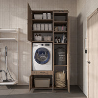 Roomart Waschmaschinenschrank SERIE 3 112 cm, Eiche, 240 cm hoch