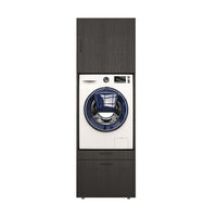 Roomart Waschmaschinenschrank mit Schrankaufsatz • mit Ausziehbrett • Weiß  • Schwarz eiche • Eiche