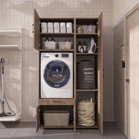 Roomart Waschmaschinenschrank SERIE 3 112 cm, Eiche, 205 cm hoch