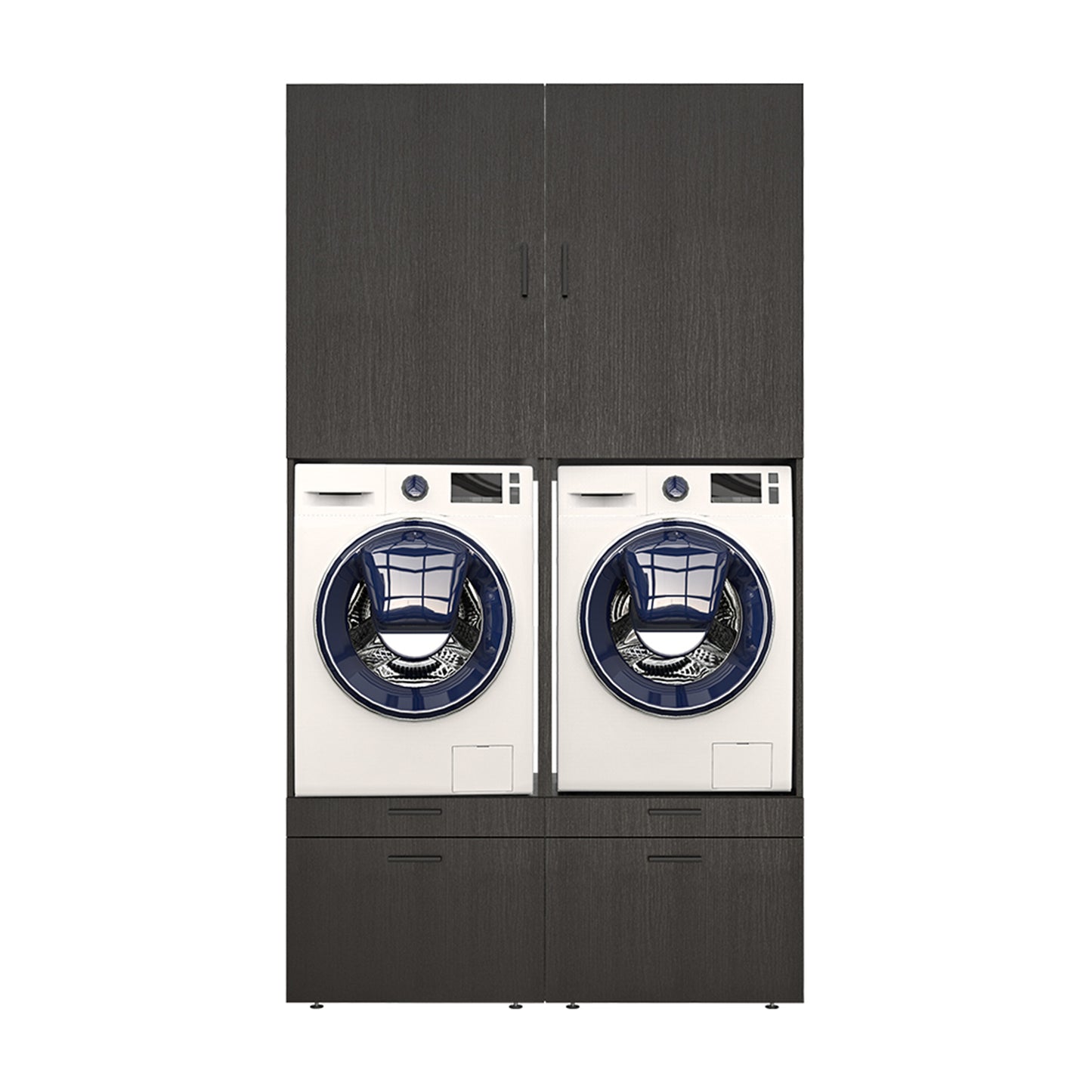 Roomart  Waschmachinen Doppelschrrank Überbauschrank (SERIE 2) - 2 Größenoptionen- HBT: 205 x 134 x 66,8 cm, HBT: 240 x 134 x 66,8 cm, in 3 Farben