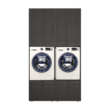 Roomart  Waschmachinen Doppelschrrank Überbauschrank (SERIE 2) - 2 Größenoptionen- HBT: 205 x 134 x 66,8 cm, HBT: 240 x 134 x 66,8 cm, in 3 Farben