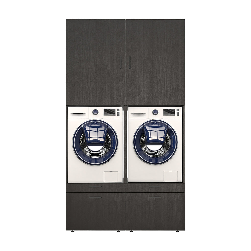 Roomart  Waschmachinen Doppelschrrank Überbauschrank (SERIE 2) - 2 Größenoptionen- HBT: 205 x 134 x 66,8 cm, HBT: 240 x 134 x 66,8 cm, in 3 Farben