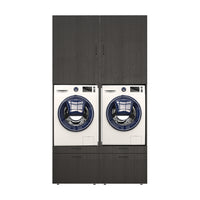 Roomart  Waschmachinen Doppelschrrank Überbauschrank (SERIE 2) - 2 Größenoptionen- HBT: 205 x 134 x 66,8 cm, HBT: 240 x 134 x 66,8 cm, in 3 Farben