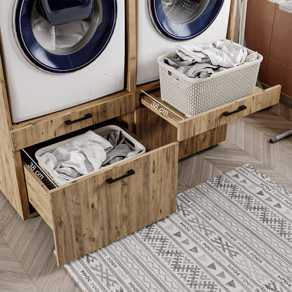 Roomart  Waschmachinen Doppelschrrank Überbauschrank (SERIE 2) - 2 Größenoptionen- HBT: 205 x 134 x 66,8 cm, HBT: 240 x 134 x 66,8 cm, in 3 Farben