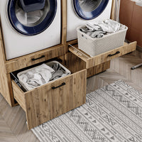 Roomart  Waschmachinen Doppelschrrank Überbauschrank (SERIE 2) - 2 Größenoptionen- HBT: 205 x 134 x 66,8 cm, HBT: 240 x 134 x 66,8 cm, in 3 Farben