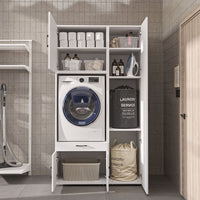 Roomart Waschmaschinenschrank SERIE 3 112 cm, Weiß, 205 cm hoch