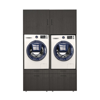 Roomart  Waschmachinen Doppelschrrank Überbauschrank (SERIE 2) - 2 Größenoptionen- HBT: 205 x 134 x 66,8 cm, HBT: 240 x 134 x 66,8 cm, in 3 Farben