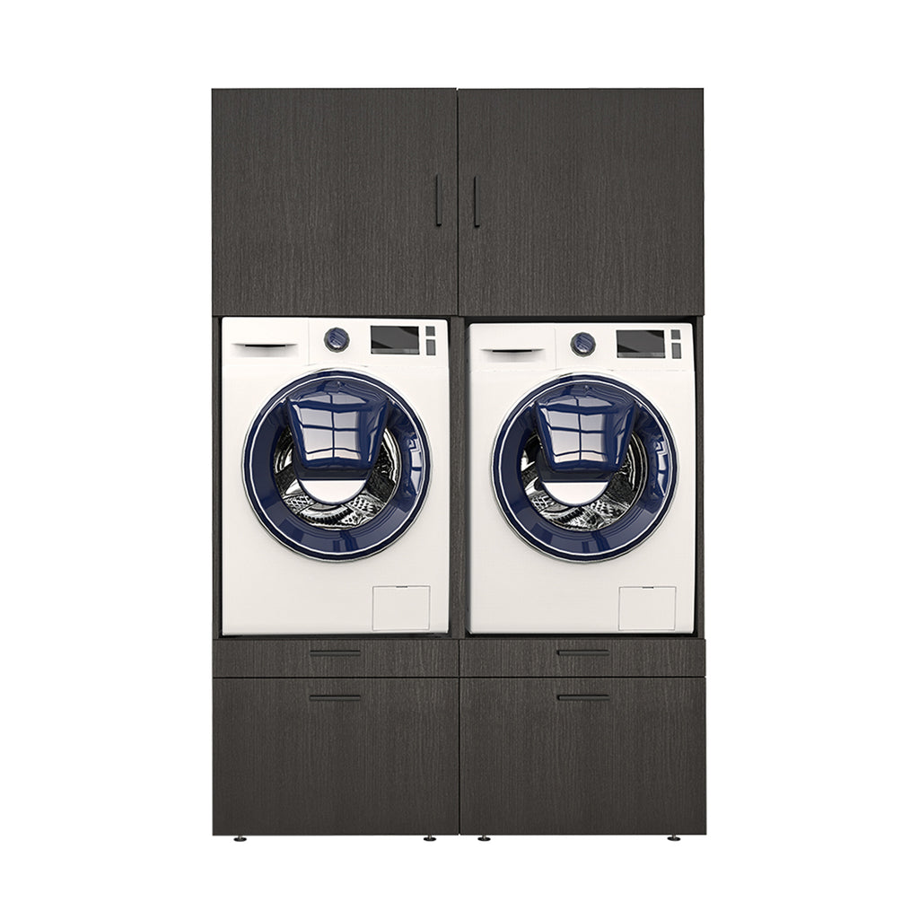 Roomart  Waschmachinen Doppelschrrank Überbauschrank (SERIE 2) - 2 Größenoptionen- HBT: 205 x 134 x 66,8 cm, HBT: 240 x 134 x 66,8 cm, in 3 Farben