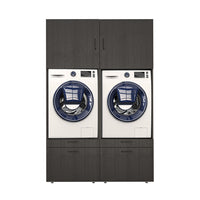 Roomart  Waschmachinen Doppelschrrank Überbauschrank (SERIE 2) - 2 Größenoptionen- HBT: 205 x 134 x 66,8 cm, HBT: 240 x 134 x 66,8 cm, in 3 Farben