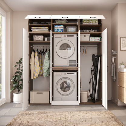 Roomart Waschmaschinenschrank DORA-I 190 cm, Weiß Eiche, 230 cm hoch, Bild 5