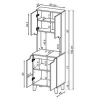 Roomart Küchenschrank DEFNE, 182 cm, mit offener Nische für Kaffeemaschine, in 5 Farben