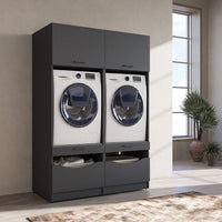 Roomart SERIE 2 Waschmaschinenschrank 132 cm – Waschmaschine & Trockner nebeneinander