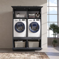 Roomart SERIE 2 Waschmaschinenschrank 132 cm – Waschmaschine & Trockner nebeneinander