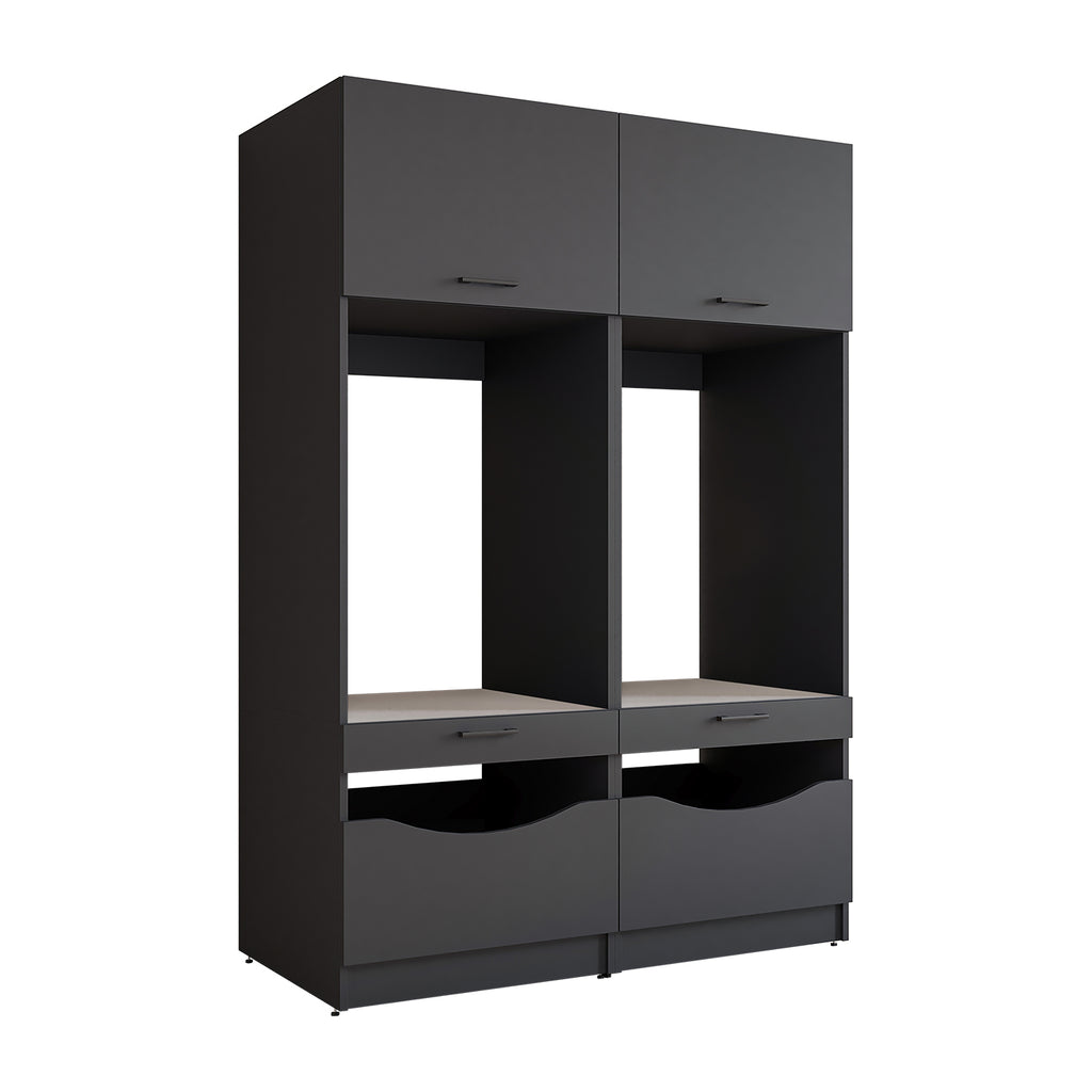 Roomart SERIE 2 Waschmaschinenschrank 132 cm – Waschmaschine & Trockner nebeneinander