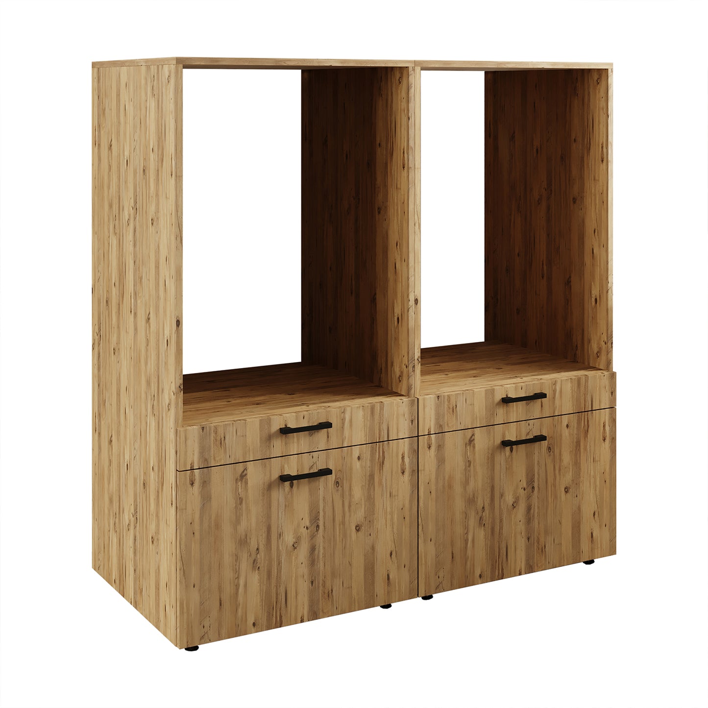 Roomart • Doppelschrank mit Ausziehplatte und Schublade • Waschturm in 3 Farben • HBT: 145 x 134 x 67 cm