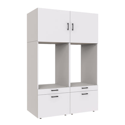 Roomart  Waschmachinen Doppelschrrank Überbauschrank (SERIE 2) - 2 Größenoptionen- HBT: 205 x 134 x 66,8 cm, HBT: 240 x 134 x 66,8 cm, in 3 Farben