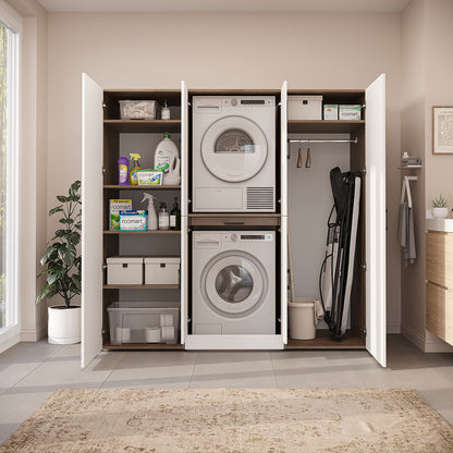 Roomart Waschmaschinenschrank DORA-I 190 cm, Weiß Eiche, 186 cm hoch, Bild 6