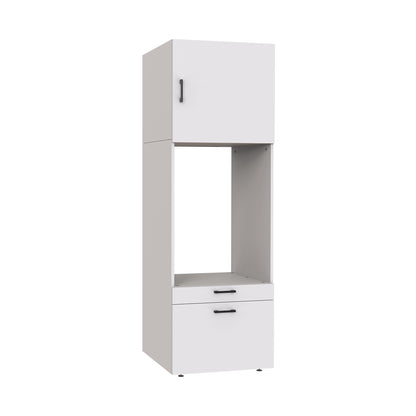 Roomart Waschmaschinenschrank mit Schrankaufsatz • mit Ausziehbrett • Weiß  • Schwarz eiche • Eiche