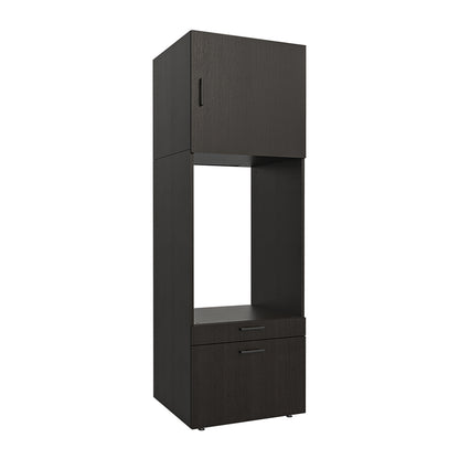 Roomart Waschmaschinenschrank mit Schrankaufsatz • mit Ausziehbrett • Weiß  • Schwarz eiche • Eiche